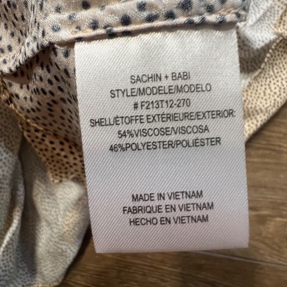 Sachin + Babi Short Sleeve Graham Women's Top, Cream Polka Dot Jacquard, Sz M - Picture 10 of 14